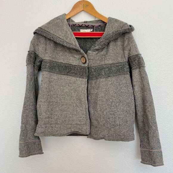 Prana Breathe Button Detail Fleece Lined Sz M Hoodie Grunge Vintage - Picture 1 of 15